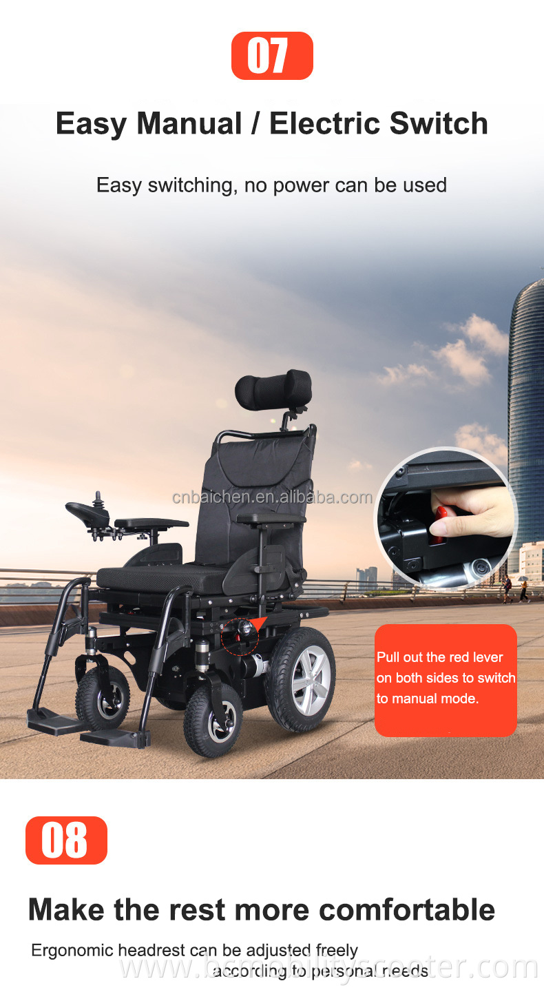 Heavy Duty Off Road Durable Strong Powerful Folding Electric Conversion Kit Manual Wheelchair